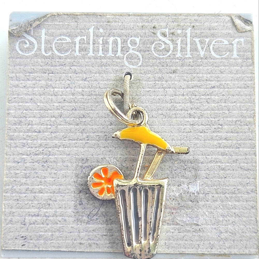 Sterling Silver Summer Cocktail Charm